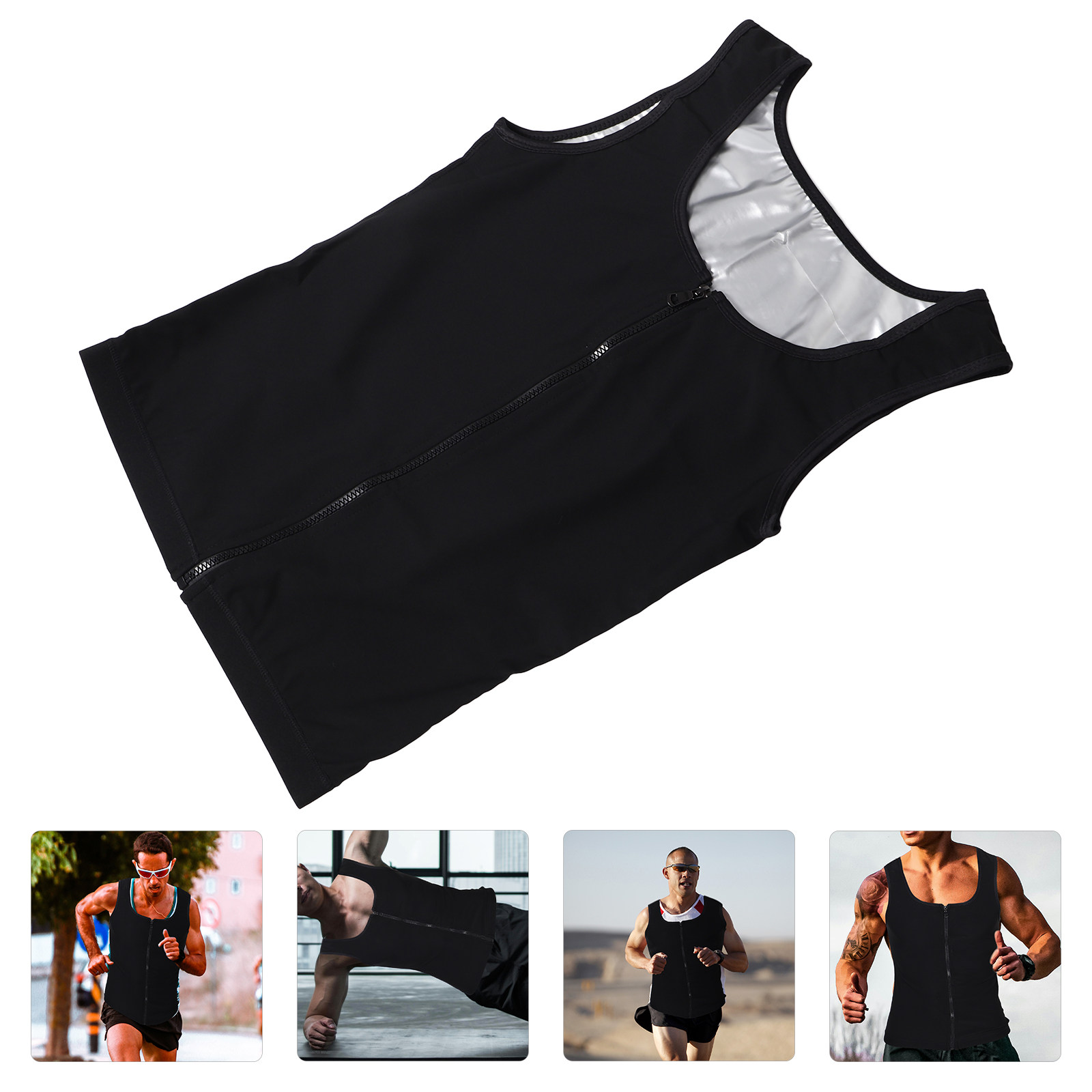 Running Gear Girls - Men's Breathable Zip-Up Compression Vest Sweat