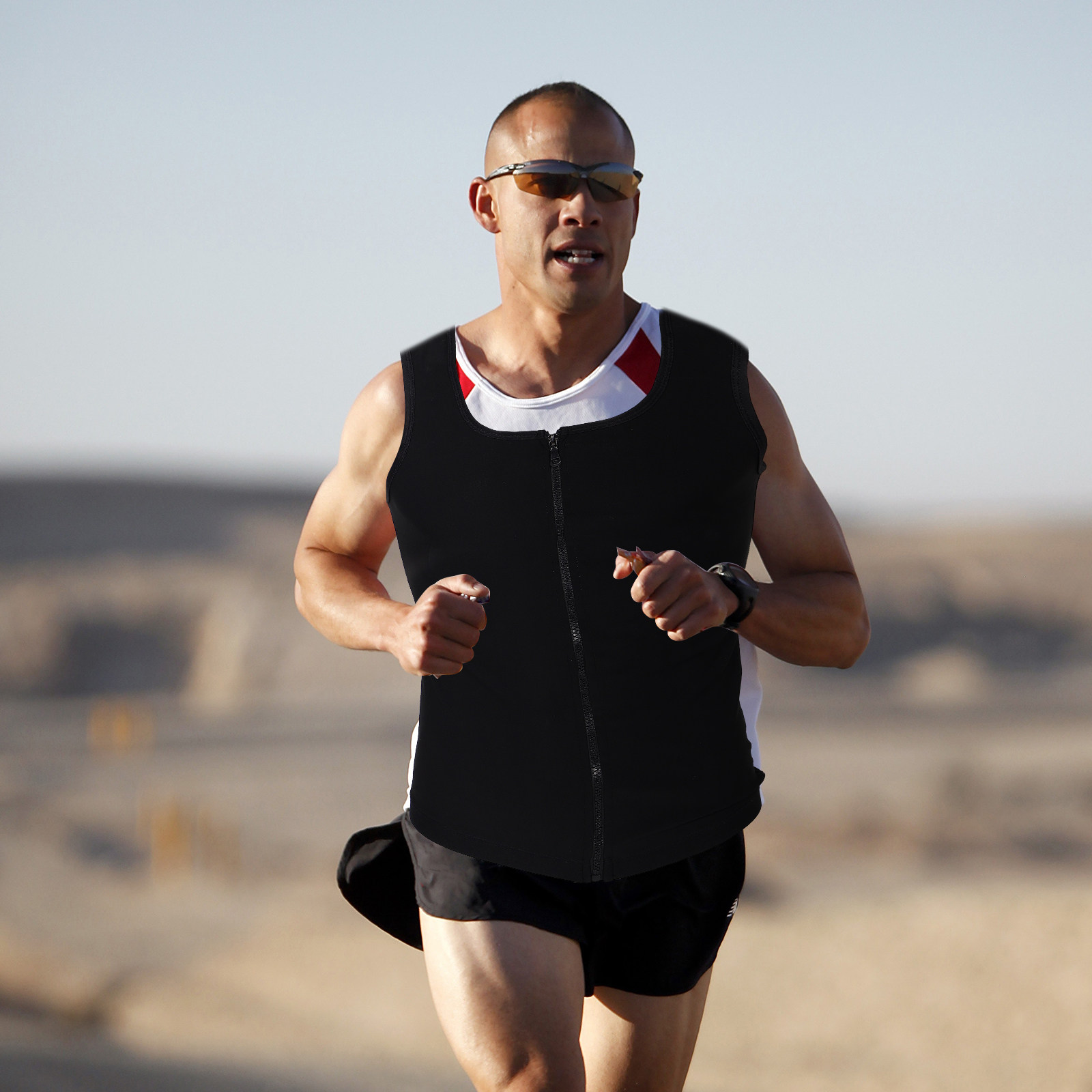 Men's Breathable Zip-Up Compre - Running Gear Girls 评论和价格